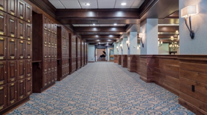 hallway area from a country club commercial construction project