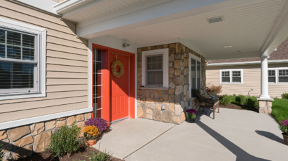 The front entryway of a supported living home for Sunshine Inc. of Northwest Ohio constructed by Miller Diversified