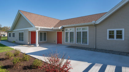 The backyard view of a supported living home constructed by our team for Sunshine Inc. of Northwest Ohio