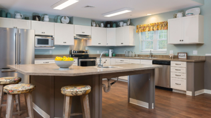 The kitchen and island area from a supported living home for Sunshine Inc. of Northwest Ohio by Miller Diversfied