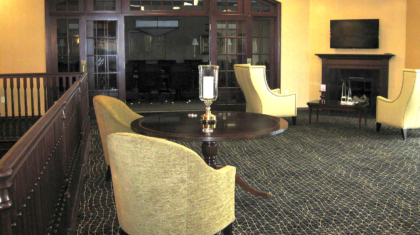 An interior photo of the waiting area from our Waterford Bank commercial construction project