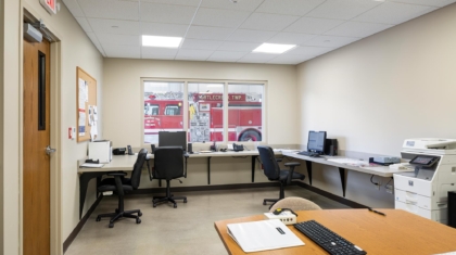 Office area from the Turtlecreek Firestation completed by Miller Diversified Construction