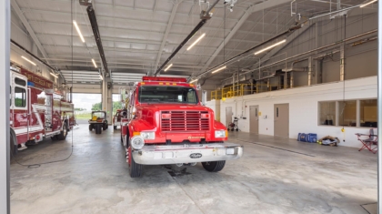 Firetruck bay for the Turtlecreek Fire Station design-build project by Miller Diversified Construction