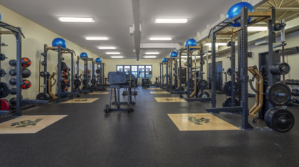 Weight room of a multipurpose athletic facility construction project by Miller Diversified